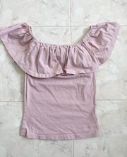 Pacsun L.A. Hearts Ruffle Off-the-Shoulder Pink Blouse Top Women S (Small)