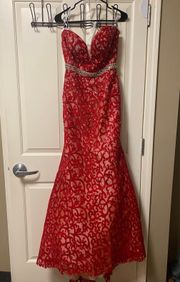 Prom Dress Red Lace