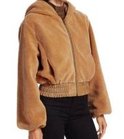 I.AM.GIA Teddy Cropped Jacket Faux Fur Tan NWOT Medium