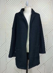 Marine Layer Birdseye Coat Open Cardigan Sweater Knit Navy Jet Black Size US XS