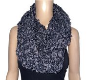 Black Marled Chenille Infinity Scarf