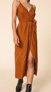 Collection Revolve Strappy Wrap Midi Dress Burnt Orange