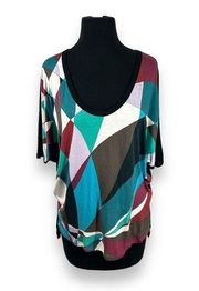 Emilio Pucci Color Block Tee Shirt Blouse Womens 4