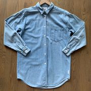 Vintage Chambray Shirt Light Blue Size Small