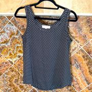 Philosophy black with white polka dot tank. Size Small