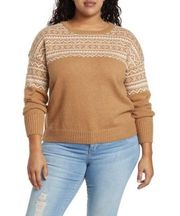 MELROS AND MARKET FairIsle Cotton Preppy Carmel Sweater