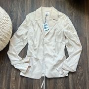 Franca Tie Front Blazer Top in Bone