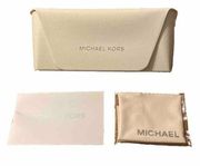 Michael Kors White Leather Eyeglass / Sunglass Case Authentic 6.5"x3"x3".