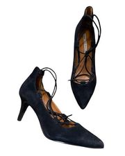 & Other Stories Faux Suede Lace Up Heels