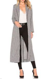 L’Academie The Tess Trench In Black Houndstooth Size XXS