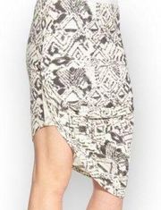 new  ✲ Asymmetric Drape Print Mini Skirt ✲ Hazy Stone Print ✲ Small