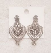 Intricate Dangly Silver Statement Earrings