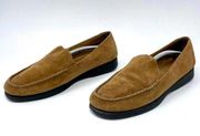 HUSH PUPPIES Women's Brown Suede Loafers Comfortable Casual Shoes