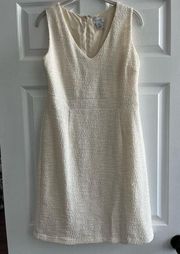 Nicole Miller Ivory‎ Bouclé Sleeveless Sheath Dress Size 6