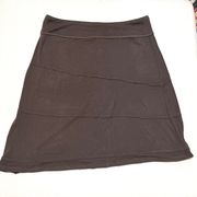 Brown Stretchy A Line Skirt