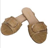 Forever NEW Tan and Gold Sandals/Slides Size 7