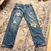 WE THE FREE Straight Leg Distressed‎ Denim Jeans Size 27