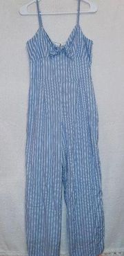 J. Crew L6969 Sleeveless Tie Front Striped Jumpsuit size 6