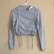 Kendall + Kylie NWT  blue cinch side sweater XS