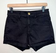 American Eagle  Black Super Super Stretch Hi Rise Shortie Shorts