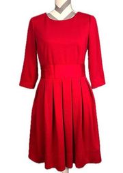 Phoebe Couture Red Ponte Knit Dress - Size 8