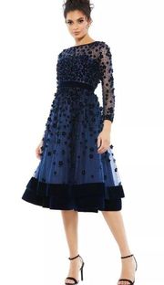Mac Duggal 67007 Embellished 3D Fit & Flare Dress, Size 12, New with Tag $498