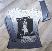 NWT Marilyn Monroe Long Sleeve Ombre Graphic Top Gentlemen Prefer Blondes