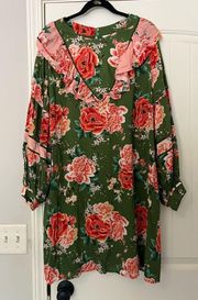 Farm Rio Anthropologie Elinor Floral Tunic Dress