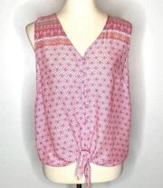 Size Medium Pink Tie-Front Tank Top New With Tags