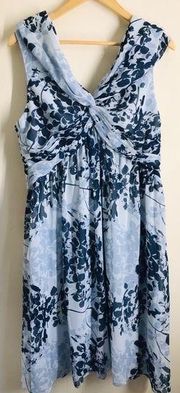 Azazie Bea NWT Floral Dress Blue Limited Edition Size 14 New With Tags