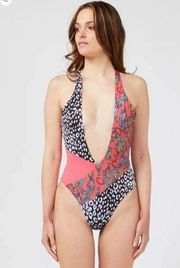 NWT Custo Barcelona Fuchsia Patterned Body Swimsuit Italian Crafted Size Medium