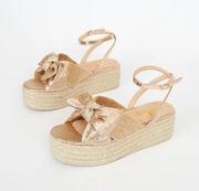 Rayanna Rose Gold Espadrille Platform Sandals