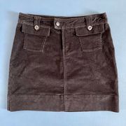 Corduroy Charcoal Gray Organic Cotton Mini Skirt