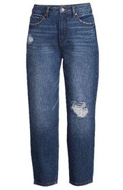 Time and Tru High Rise Distressed Cropped Barrel Jeans Women’s Size 8