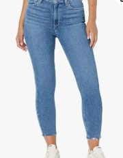 PAIGE Margot Crop Jeans in Camelia Wash with Fray Hem in Size 29 High Rise