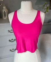 Crop Top Stretchy Pink Tank Womens Small