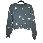 NEW Star Wars Yoda and Daisy Cropped Sweater - Women’s L