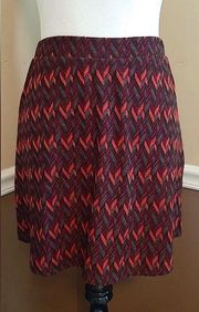 NEW Glamorous Gray, Rust & Burgundy Chevron Stretch Modcloth Mini Skirt Small