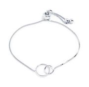 Giani Bernini Interlocking Circles Bolo Bracelet in Silver MSRP $75 NWT