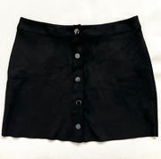 Black Faux Suede Mini Skirt