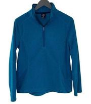 Lands End Micro Fleece 1/4 Zip Jacket/Sweater. Size Medium. Teal blue