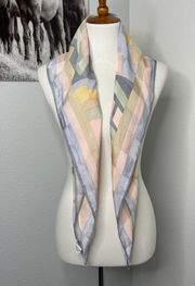 by Echo Vintage Silk Scarf 34” x 34” Square Abstract Multi Color