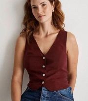 Katrina Crop Vest Top Softdrape Cabernet Size 12