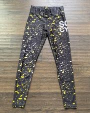 TEREZ SOUL CYCLE Black Paint Splatter Legging Size Medium