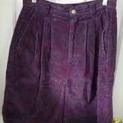 EDDIE Bauer Purple Floral Corduroy Shorts Size 10