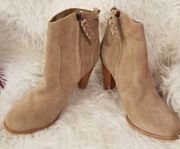 💕JOIE💕 Neutral Comfy Ankle Beige Suede Booties Cement 41