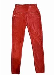 SPANX High Waisted Slim Jeans‎ In Red