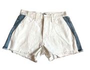 7 For All Mankind Monroe Cut Off Shorts High Rise Shorts White Blue Size 26