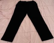 Vintage  Black 100% Merino Wool Elastic Waist Pockets Pants, size L