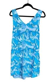 Natural Reflections 100% Rayon Dress, Turquoise and White, Large